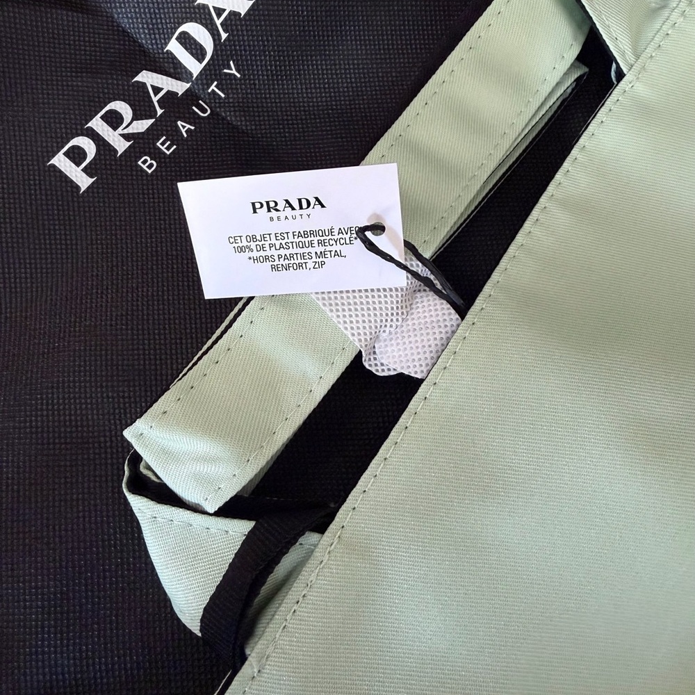 Prada Mint Green Tote with Black Pouch - Picture 6 of 6
